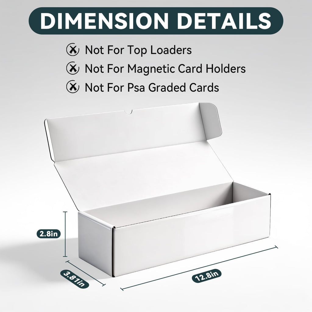 JPPSUJJ 6-Pack Trading Card Storage Box – Heavy Duty Corrugated Cardboard, Holds 1000 Cards Each, 12.8 Inch Horizontal, White