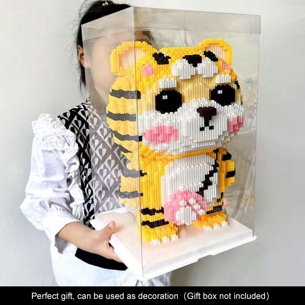 JQARCH Micro Tiger Building Blocks Set – 2000-Piece Pixel Art Model, 4x8x12 Inches, Compatible with Lego, STEM Gift for Ages 8+