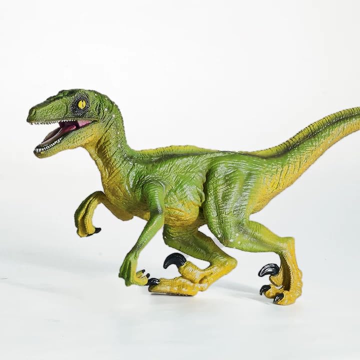 JR PARK Large Velociraptor Figure - 15.6 Inch Realistic Dinosaur Toy with Movable Jaw for Collectors and Kids
