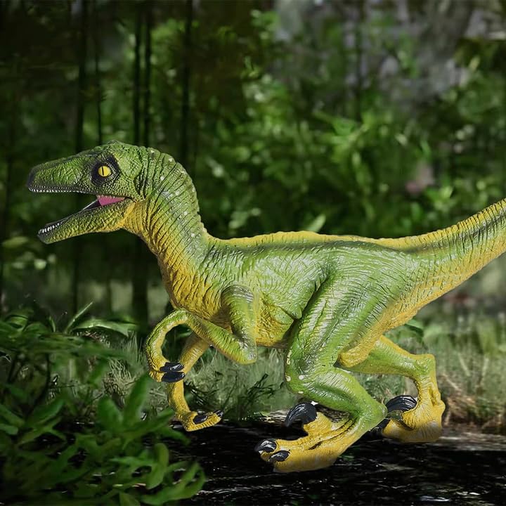 JR PARK Large Velociraptor Figure - 15.6 Inch Realistic Dinosaur Toy with Movable Jaw for Collectors and Kids