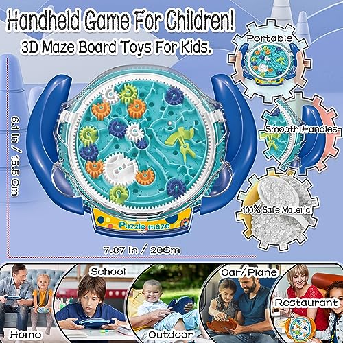 JRD&BS WINL 3D Maze Puzzle Game – Brain Teaser for Ages 8+ (Blue)