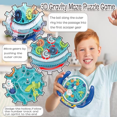 JRD&BS WINL 3D Maze Puzzle Game – Brain Teaser for Ages 8+ (Blue)