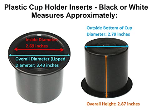 JSP Manufacturing 4-Pack Black Plastic Drop-In Cup Holders for Poker Tables, Boats, RVs