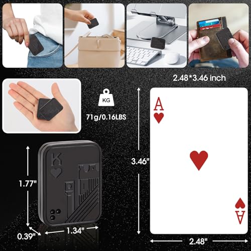 JUDIXY King Fidget Slider Metal Poker Push Card - Stress Relief ADHD Toy for Adults (Black K)