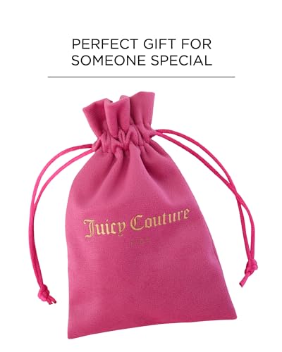 Juicy Couture Charm and Beaded Necklace for Girls – Adjustable 15-Inch Gold-Tone Chain with Logo and Heart Pendants