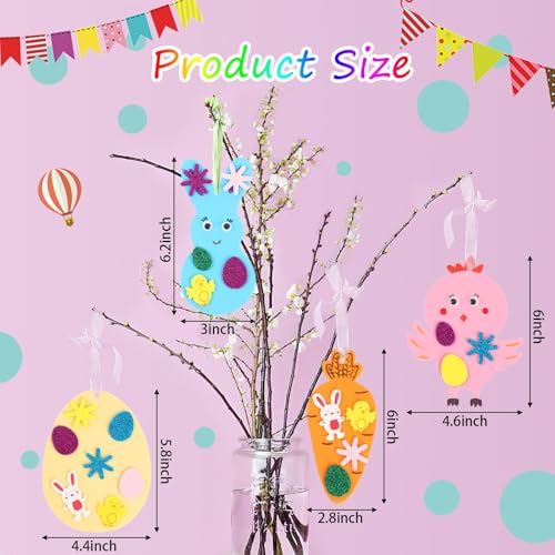 JULBEAR 260-Piece Easter Foam Craft Kit – DIY Foam Stickers, Pens, and Cardboard for Kids