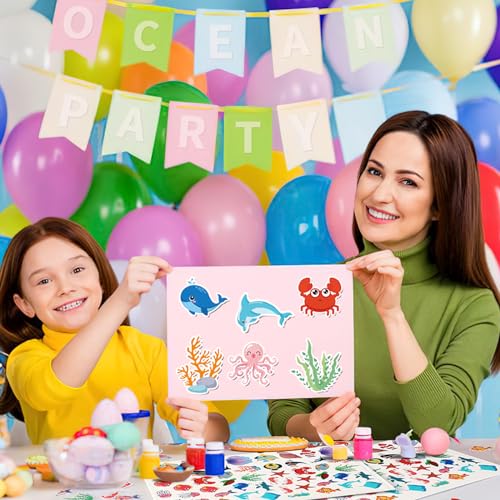 JULBEAR 300 Ocean Sea Animal Foam Stickers – Bulk EVA Self-Adhesive for Crafts & Party Favors