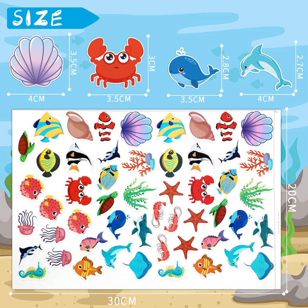 JULBEAR 300 Ocean Sea Animal Foam Stickers – Bulk EVA Self-Adhesive for Crafts & Party Favors