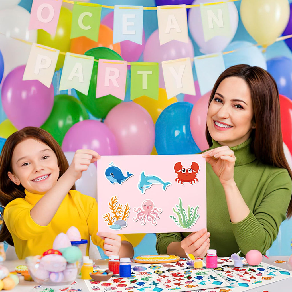 JULBEAR 300 Ocean Sea Animal Foam Stickers – Bulk EVA Self-Adhesive for Crafts & Party Favors
