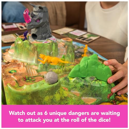 Jumanji Stampede Cooperative Board Game – 3D Adventure for 2-4 Players Ages 8+