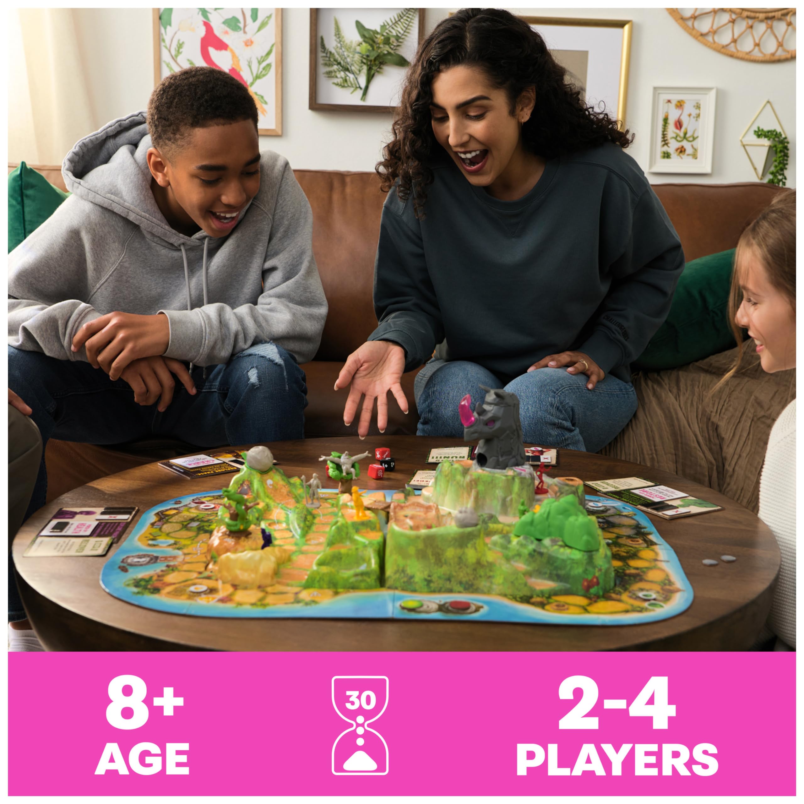 Jumanji Stampede Cooperative Board Game – 3D Adventure for 2-4 Players Ages 8+