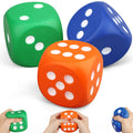 Jumbo 3-Inch Foam Dice Set – 3 Pack Squishy Fidget Toy for Games, Learning, and Stress Relief