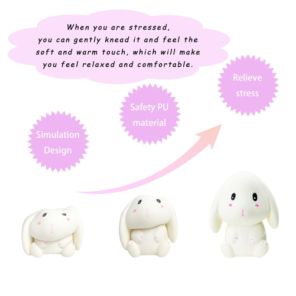 Jumbo White Bunny Squishy Toy – Slow Rising Stress Relief Rabbit by lulucross