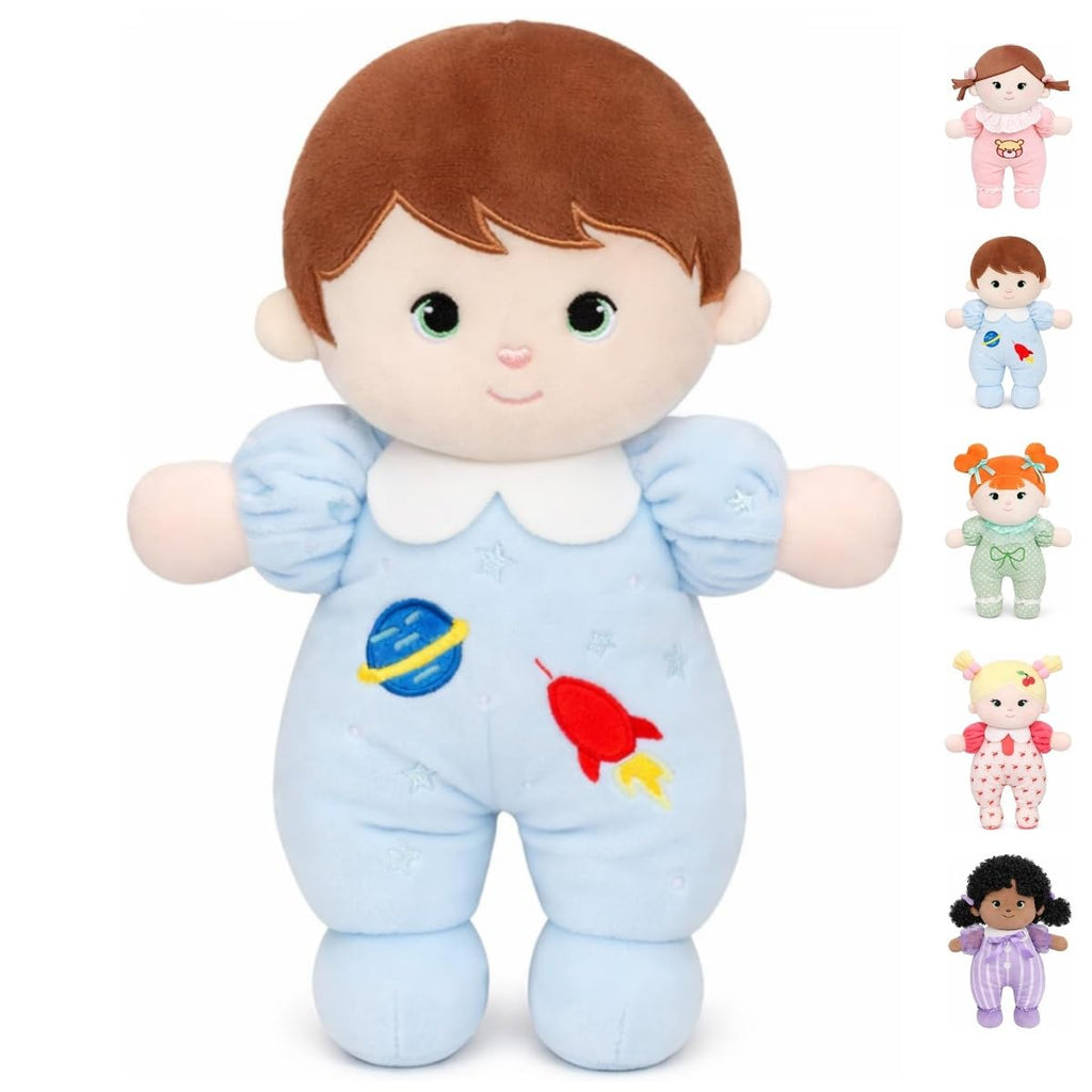 Jumbrace 10" Ocean Blue Soft Rag Doll for 1 Year Old Boy – Safe, Cuddly First Friend