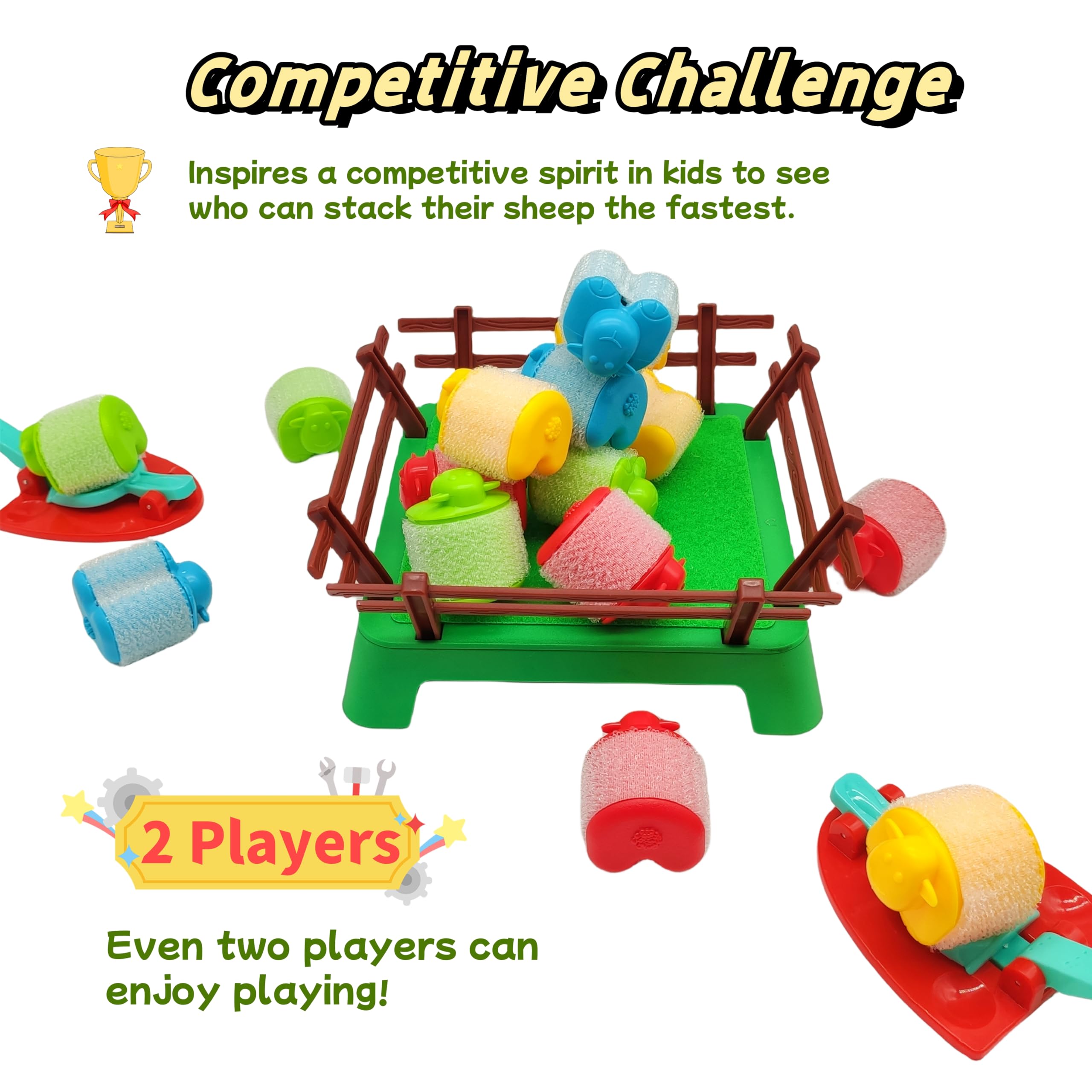 Jumping Sheep Board Game – Catapulting Sheep Launching Game for Kids (2-4 Players)