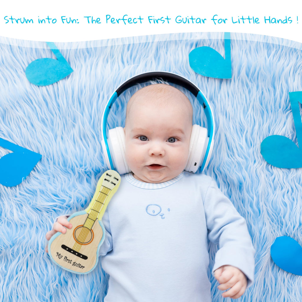 June Garden 7" Plush Guitar Toy for Infants – Soft, Musical, Machine-Washable