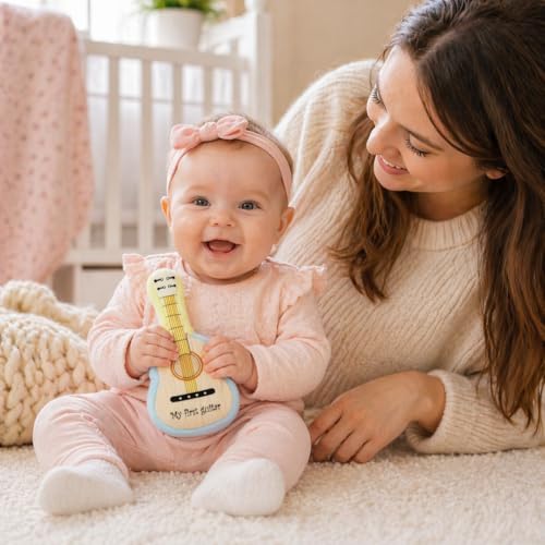 June Garden 7" Plush Guitar Toy for Infants – Soft, Musical, Machine-Washable