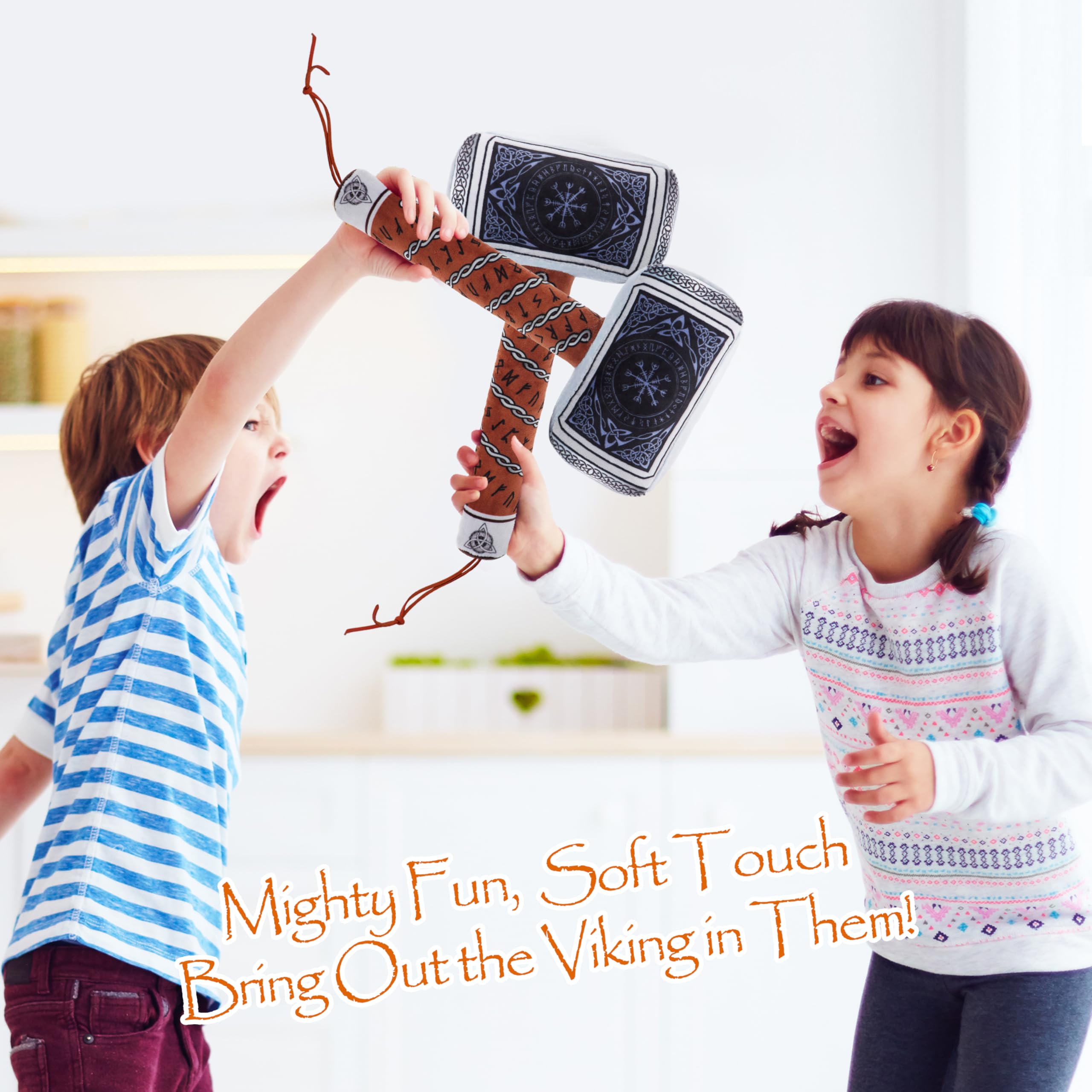 June Garden Little Vikings Soft Plush Hammer – 13” Pretend Play Toy for Kids