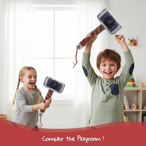 June Garden Little Vikings Soft Plush Hammer – 13” Pretend Play Toy for Kids
