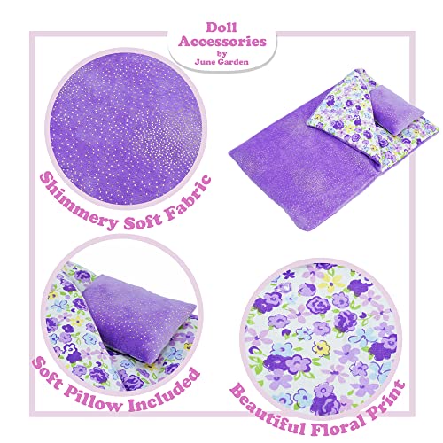 June Garden Reversible Doll Sleeping Bag with Pillow for 18-Inch Dolls