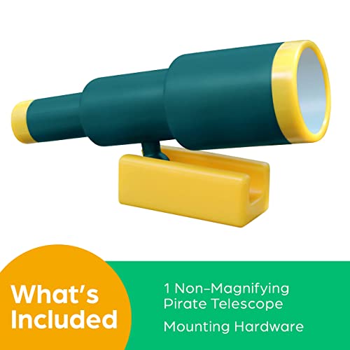 Jungle Gym Kingdom Green Pirate Ship Telescope for Kids – Plastic Playground Accessory for Treehouses, Swing Sets, and Outdoor Playhouses