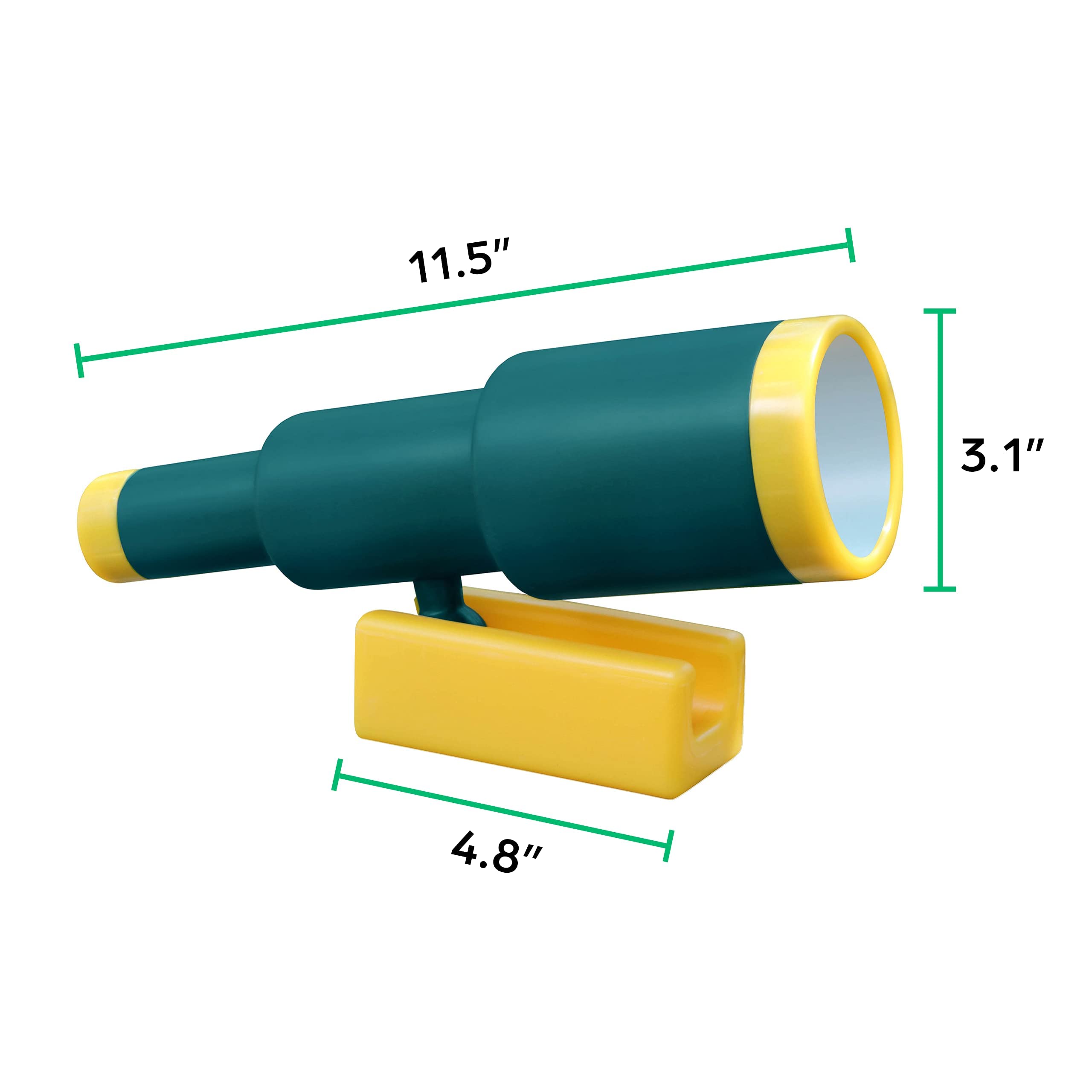 Jungle Gym Kingdom Green Pirate Ship Telescope for Kids – Plastic Playground Accessory for Treehouses, Swing Sets, and Outdoor Playhouses