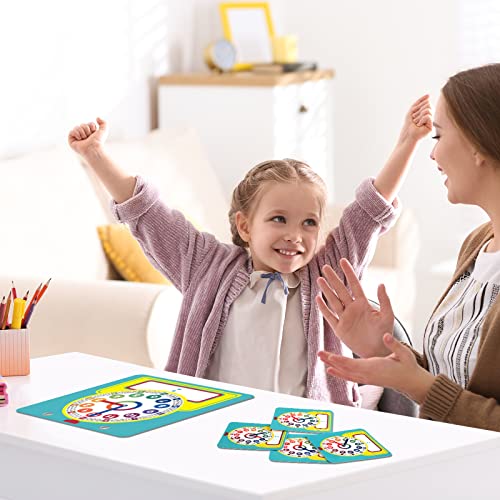 Junkin 25-Piece Teaching Clock Kit with Erasable Surface for Kids Learning Time