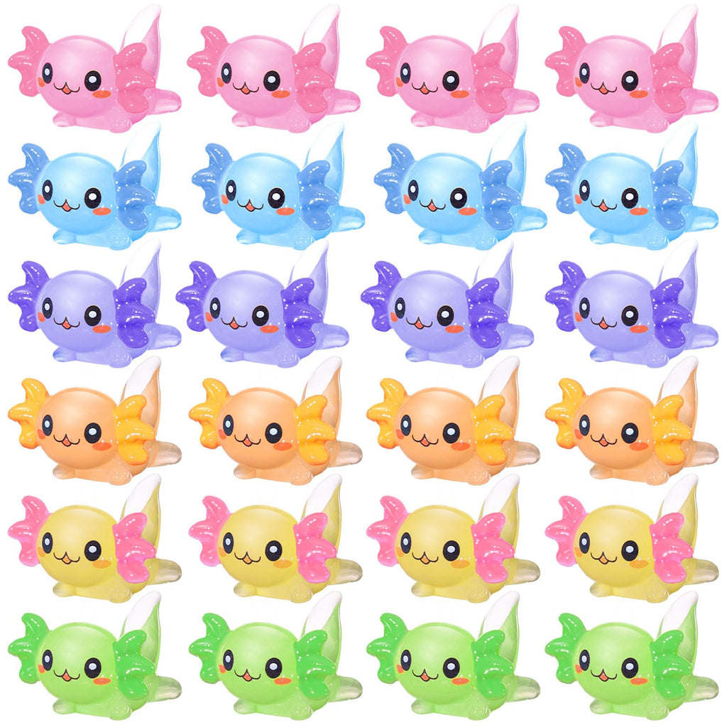 Junkin 48-Pack Mini Axolotl Resin Figurines - Tiny Cute Animal Decor for DIY Crafts, Garden, Fairy Garden, Birthday Gifts