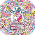 Just My Style 1100-Piece Reusable Vinyl Sticker Book - Sparkly Spiral Bound with Unicorns, Tie-Dye, Sweet Treats & Positivity Quotes