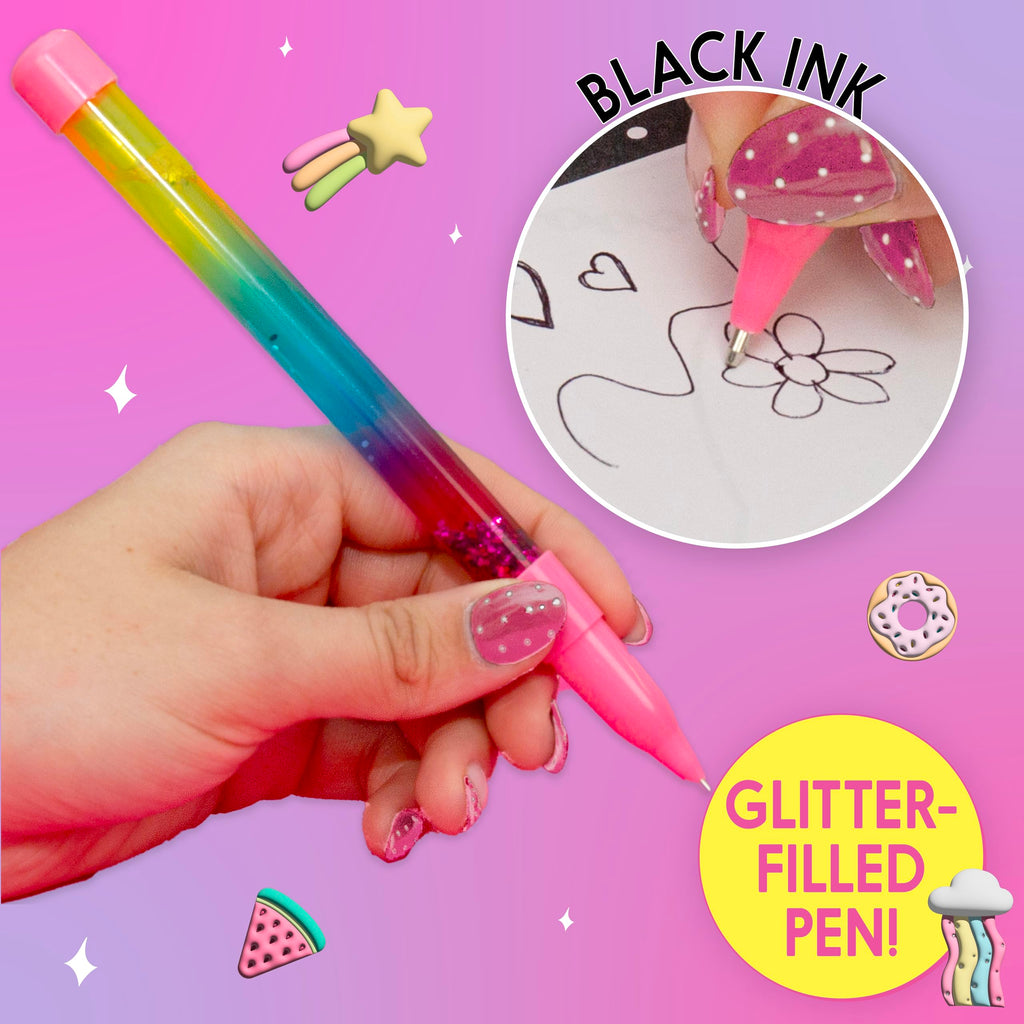 Just My Style 3D Activity Book for Kids – 30 Pages, Squishy Cover, Glitter Pen & Stickers