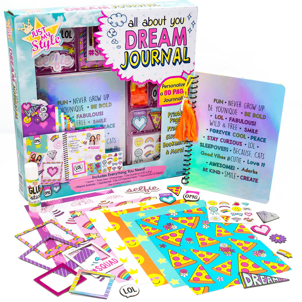 Just My Style Dream Journal – 80-Page Spiral-Bound Notebook with Stickers for Kids Ages 6+