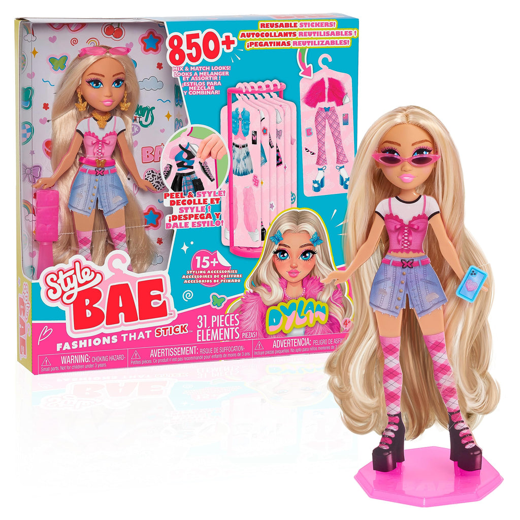 Just Play Style Bae Dylan 10-Inch Fashion Doll with 28 Pieces for Kids Age 4+