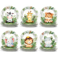 Justforjoyful 60-Pack Jungle Safari Paper Plates – 7-Inch Zoo Animal Dinnerware for Parties, Birthdays & Picnics