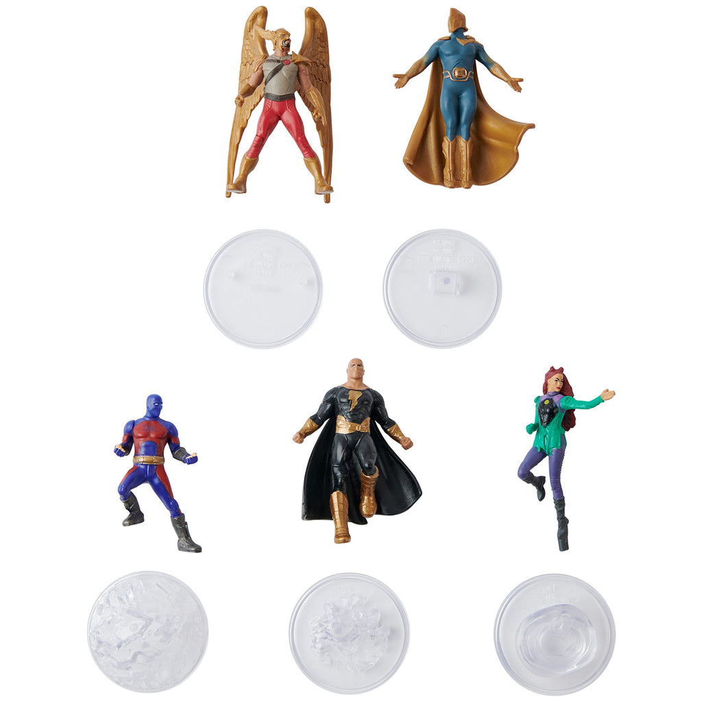 Justice Society 5-Pack: Black Adam, Hawkman, Atom Smasher, Cyclone & Dr. Fate Action Figures (2-inch with Stands)