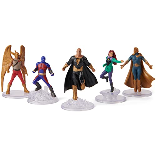 Justice Society 5-Pack: Black Adam, Hawkman, Atom Smasher, Cyclone & Dr. Fate Action Figures (2-inch with Stands)