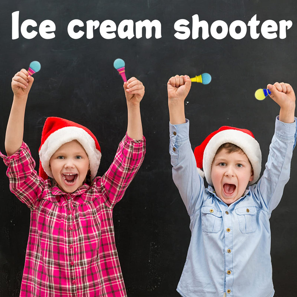 Juuxncgv 30-Pack Mini Ice Cream Foam Ball Launchers – 4-Inch Cone Shooters for Party Favors