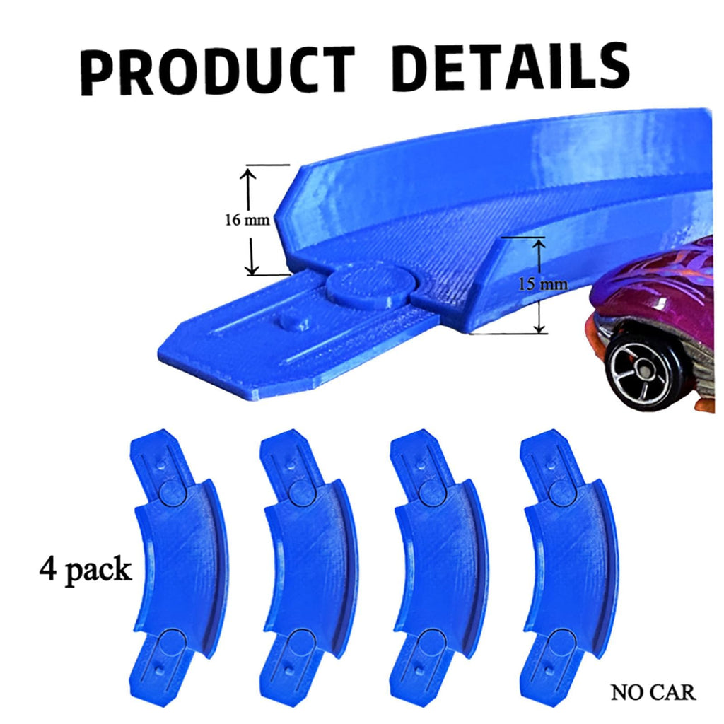 K TOMOTO 4-Pack 45 Degree Banked Turn Track Pieces for Hot Wheels