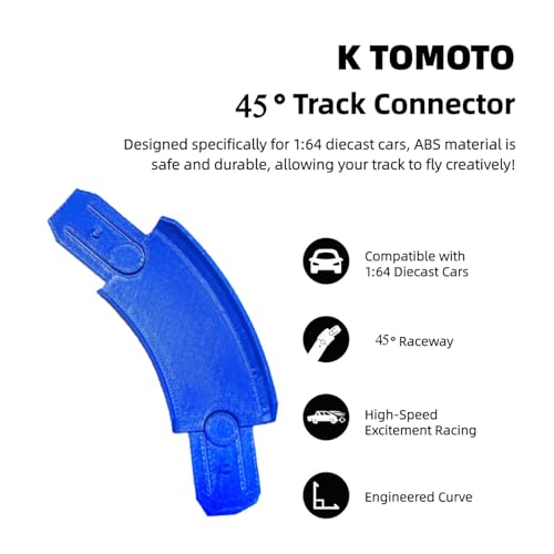 K TOMOTO 4-Pack 45 Degree Banked Turn Track Pieces for Hot Wheels