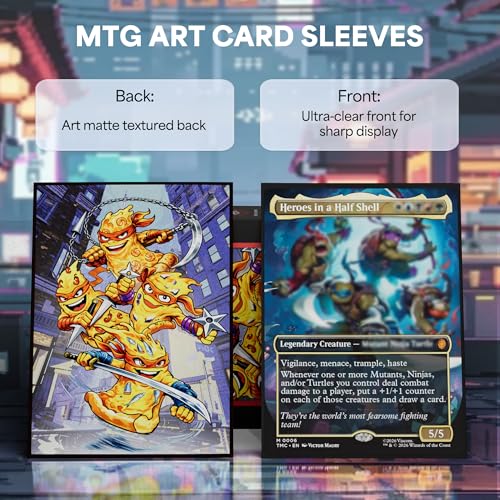 Kabinka 100-Pack Standard Size Card Sleeves - Turtle Design, Clear Front, Matte Back for MTG TCG