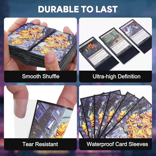 Kabinka 100-Pack Standard Size Card Sleeves - Turtle Design, Clear Front, Matte Back for MTG TCG