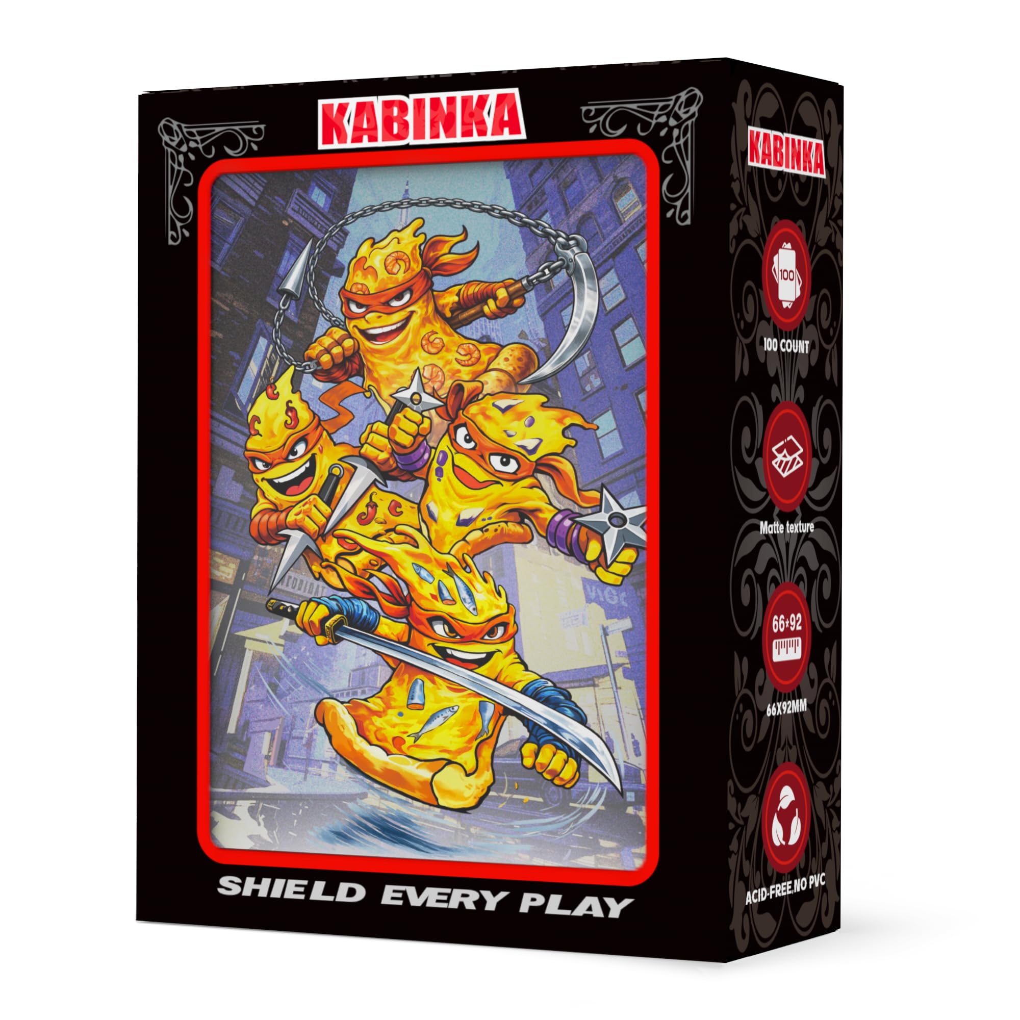 Kabinka 100-Pack Standard Size Card Sleeves - Turtle Design, Clear Front, Matte Back for MTG TCG