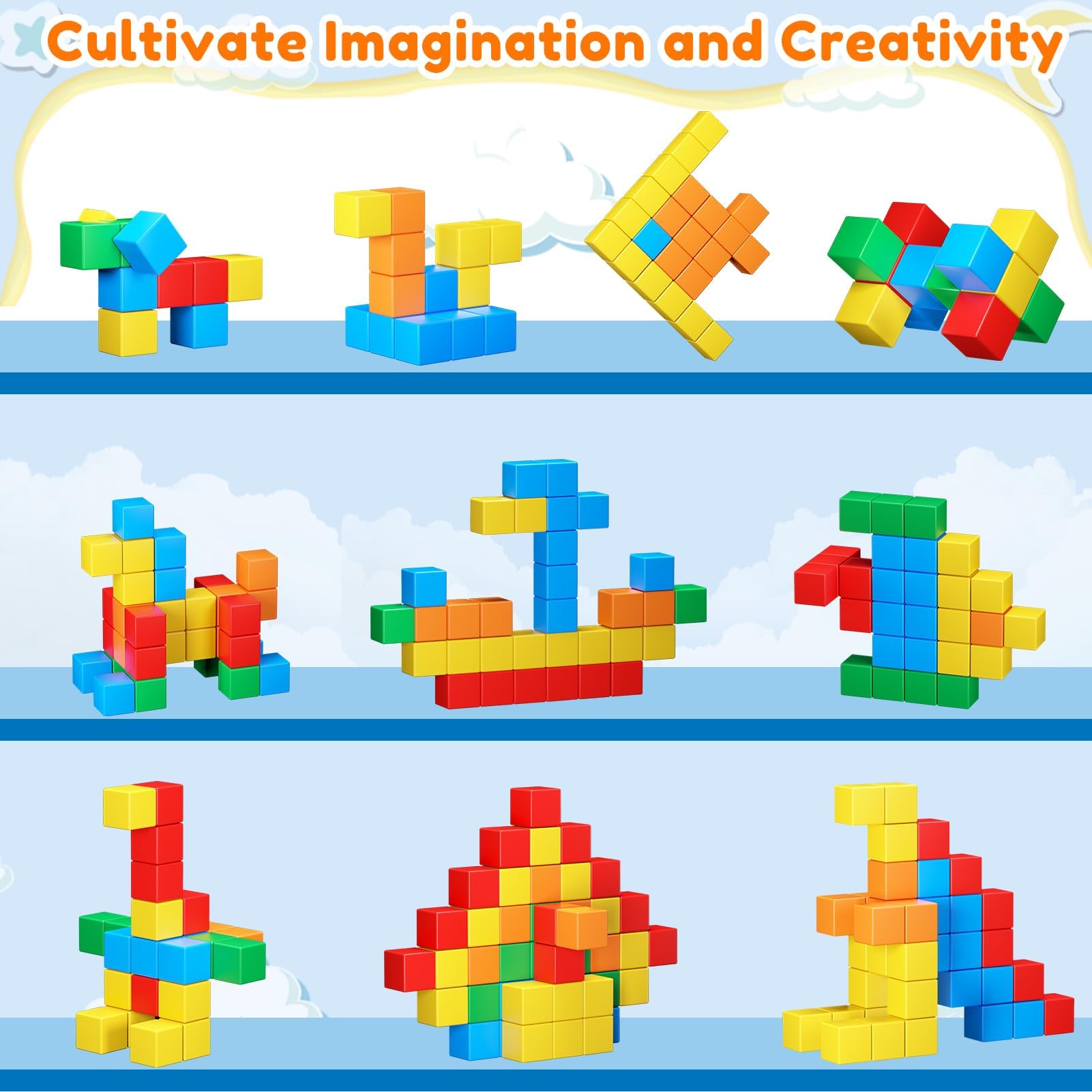 KAEILORU Magnetic Building Blocks 20-Piece Set – STEM Toys for Toddlers Age 3-8
