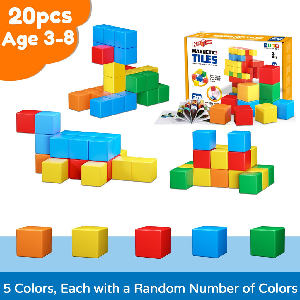 KAEILORU Magnetic Building Blocks 20-Piece Set – STEM Toys for Toddlers Age 3-8