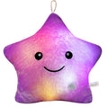 KAHEAUM Glowing Star Pillow for Kids - Soft Plush Throw Pillow with Light Up Feature, Purple