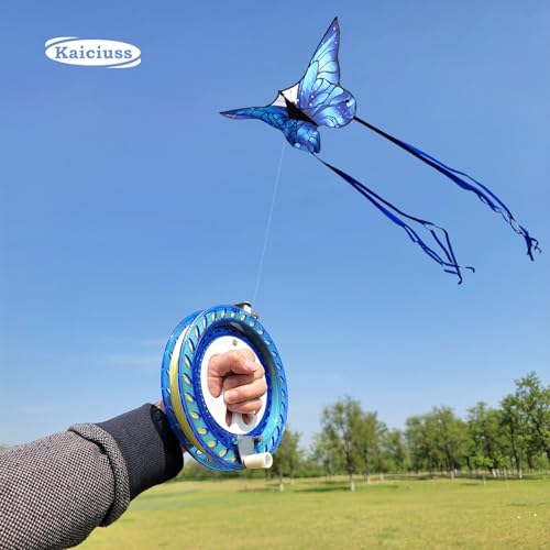 Kaiciuss 7.2-Inch Kite Reel Winder with 650ft Line, Safety Lock & Steel Bearings for Kids and Adults