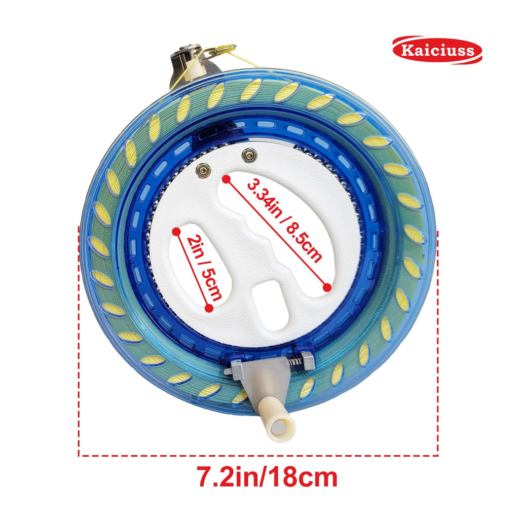 Kaiciuss 7.2-Inch Kite Reel Winder with 650ft Line, Safety Lock & Steel Bearings for Kids and Adults