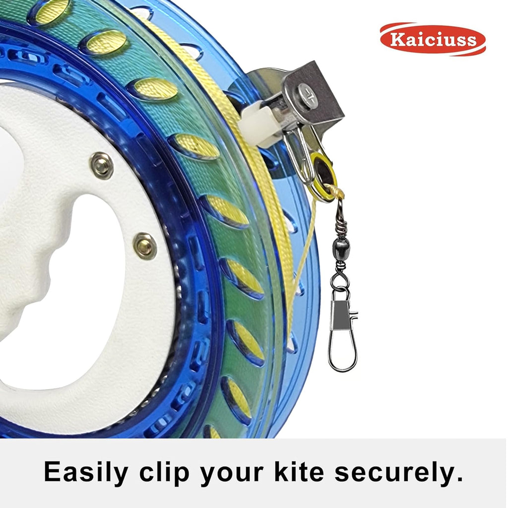Kaiciuss 7.2-Inch Kite Reel Winder with 650ft Line, Safety Lock & Steel Bearings for Kids and Adults
