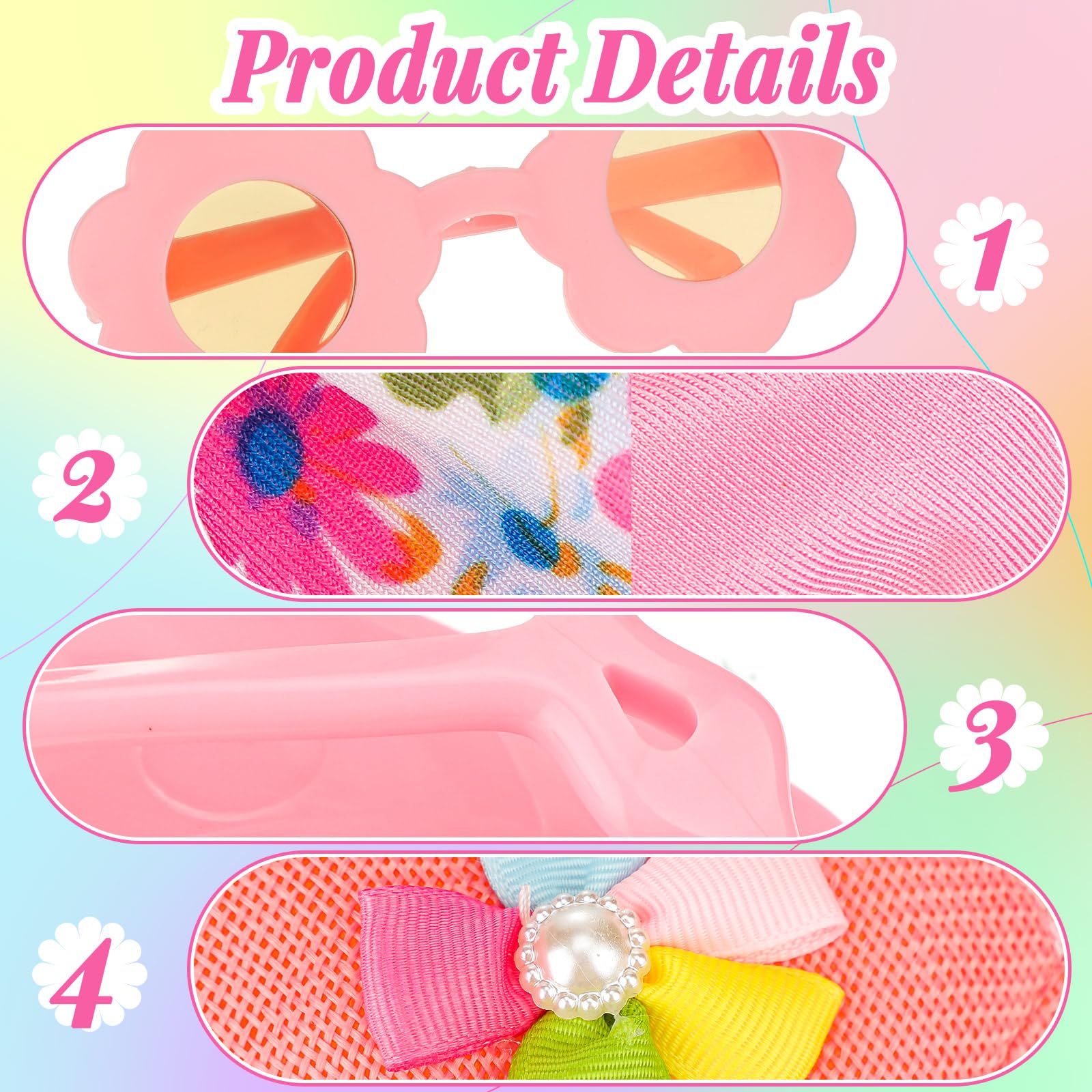 Kajaia 8-Piece 18 Inch Doll Beach Outfit Set with Swimsuits, Sunglasses, Hat and More