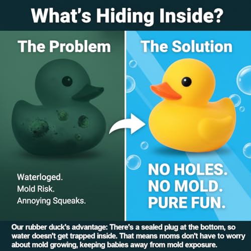 Kalafona 3-Inch No-Hole Rubber Ducks – Waterproof, No Squeak, Bulk Bath Toys