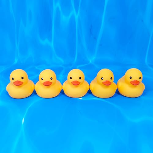 Kalafona 3-Inch No-Hole Rubber Ducks – Waterproof, No Squeak, Bulk Bath Toys